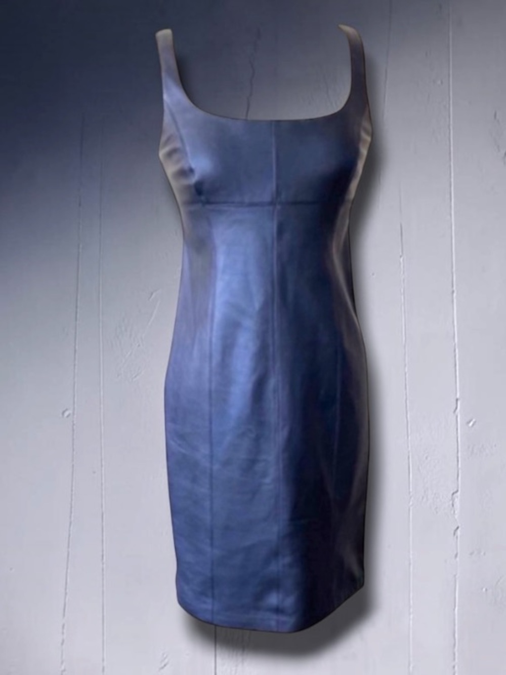TERI JON BLUE GENUINE LEATHER DRESS